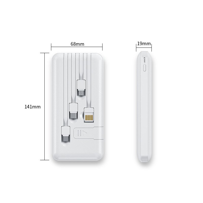 2024 Hot Selling Built In Cable Custom Logo Outdoor Portable Power Bank Fast Charging For Cell Phone Smart Phone