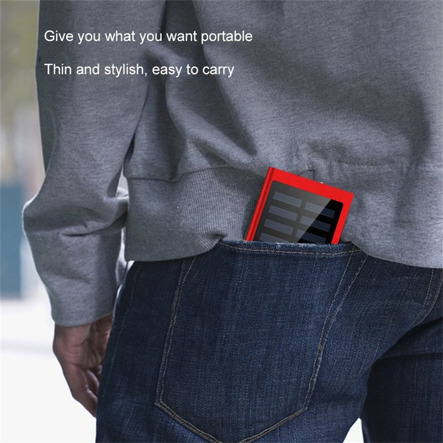New Solar 20000mah External Battery 2 Usb Led Charger Portable Mobile Phone Solar Power Bank