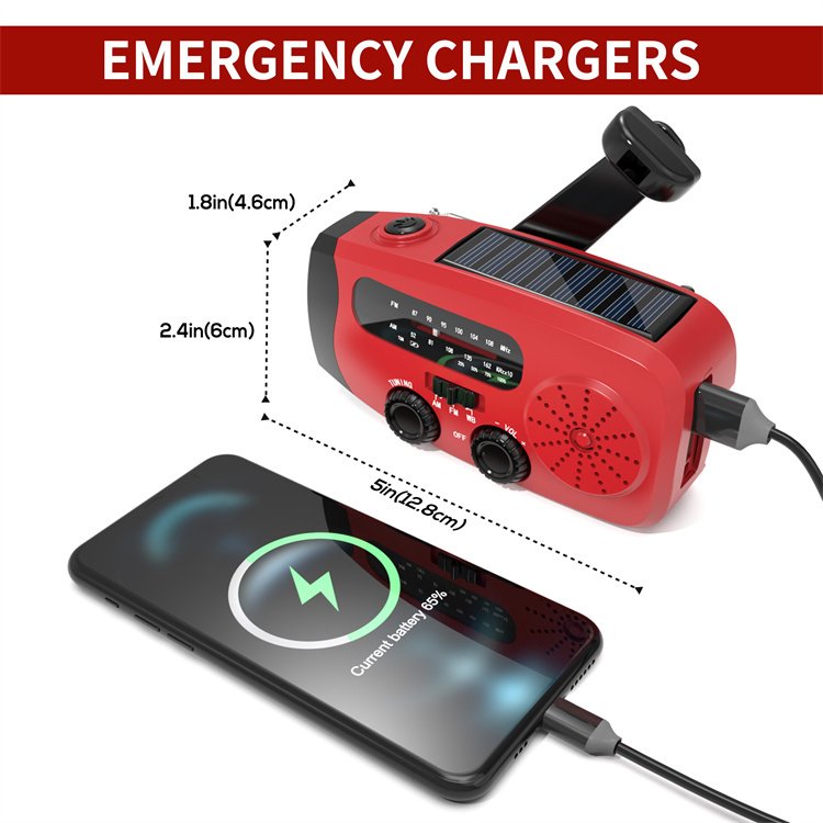 MD-086 Portable Solar Radio Hand Crank Flashlight Emergency Charger