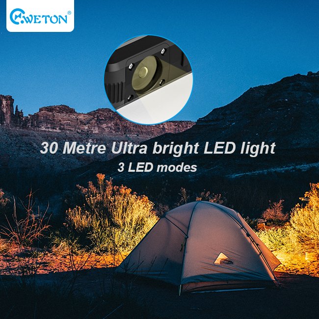 IP66 24000 mAh QC3.0 solar power bank with led light