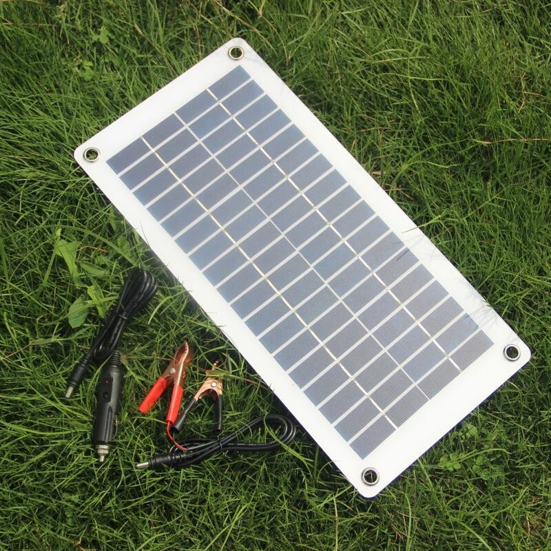 Flexible Photovoltaic PV Small 10W 18V 12V Semi Flexible Solar Panels Monocrystalline Silicon Solar Charger USB DC Output