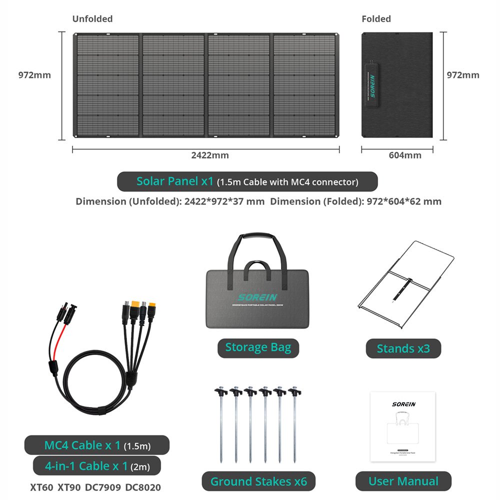 Sorein Solar Charger Charging Power Station Camping Folding Foldable Portable Solar Panels