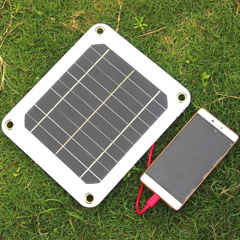 BUHESHUI Portable 5W MPPT Solar Charger 5Watt Solar Panel with USB Output for Mobile Phones/Power Banks
