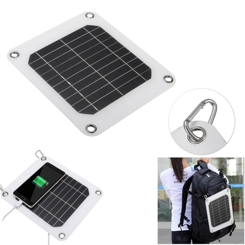 BUHESHUI Portable 5W MPPT Solar Charger 5Watt Solar Panel with USB Output for Mobile Phones/Power Banks