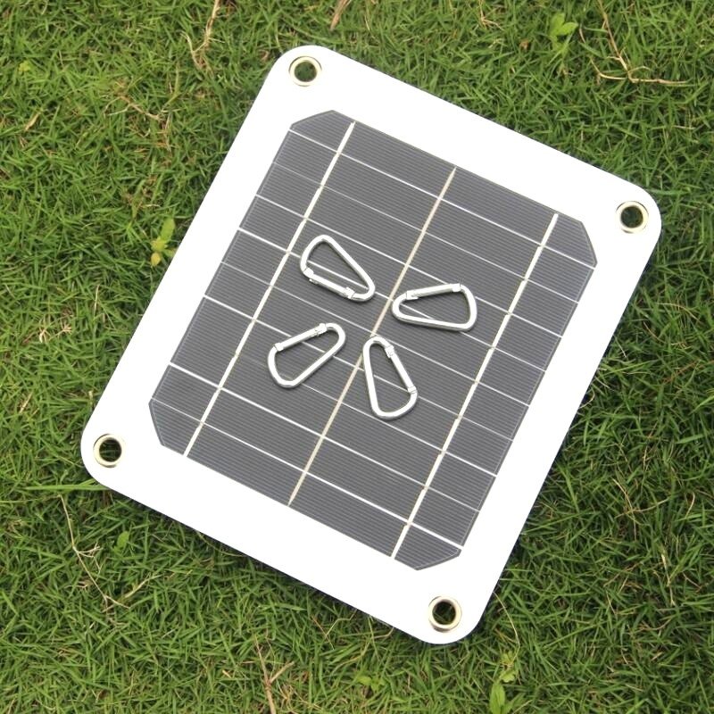 BUHESHUI Portable 5W MPPT Solar Charger 5Watt Solar Panel with USB Output for Mobile Phones/Power Banks
