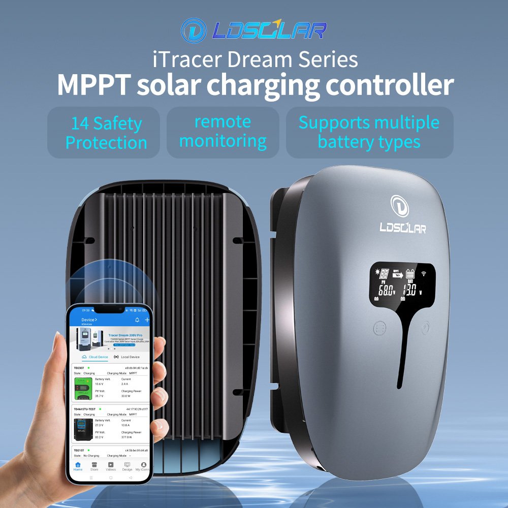 LDSOLAR Factory original wholesale 40A 12V 24V 48V Max.150V Solar Input mppt smart solar charger controller