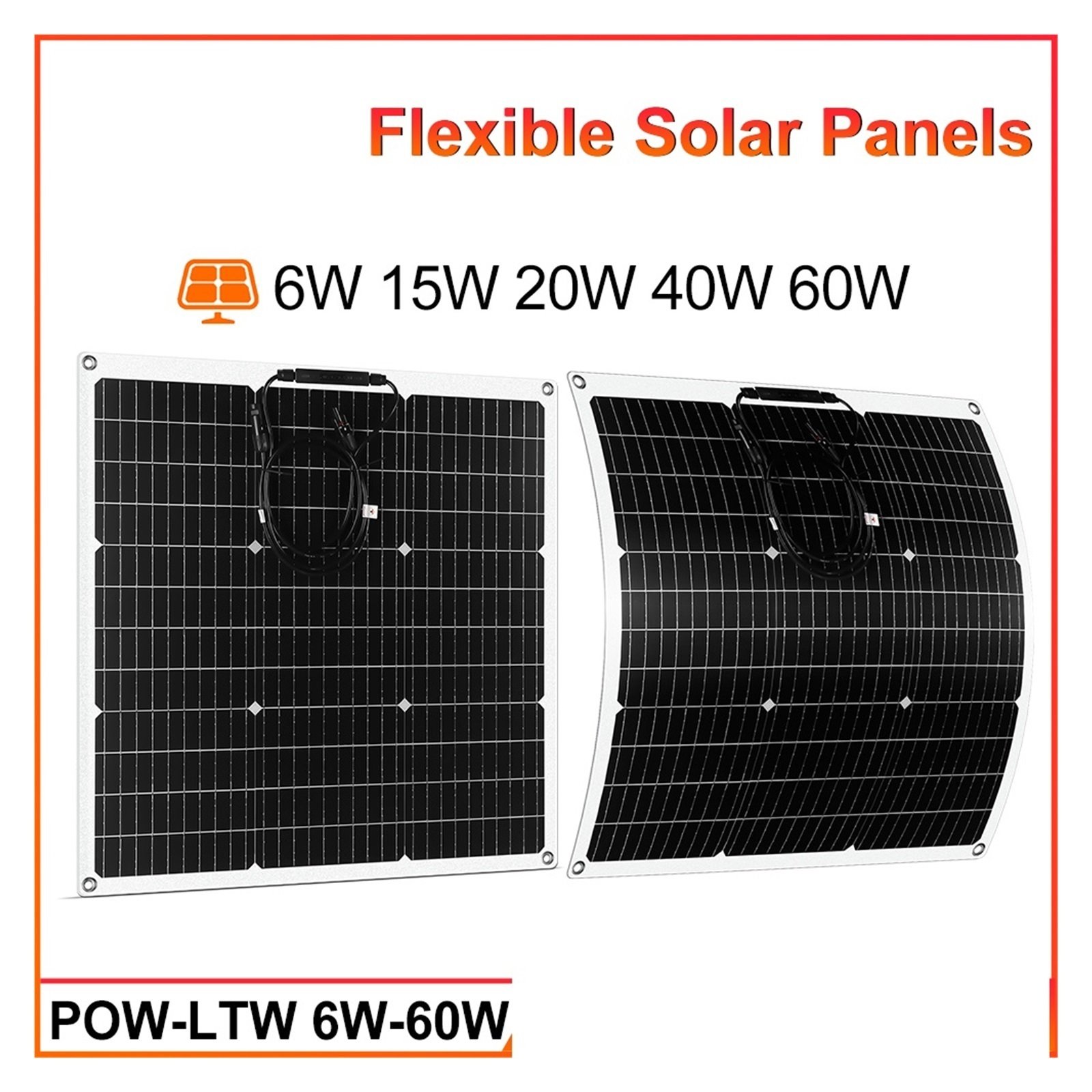 SenHuo Flexible Solar 6/15/20/40/60W 18V PV Panel For Outdoor Camping Fast Charger