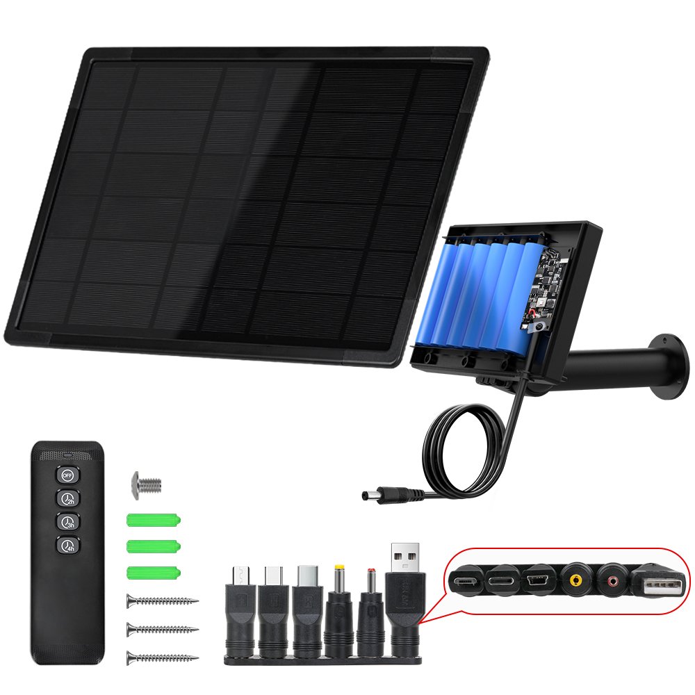 Customized 12w Dc 9v 9000mah Battery Glass Pv Mono Solar Panel Charger For Outdoor Cctv Camera Camping Portable Solar Panel
