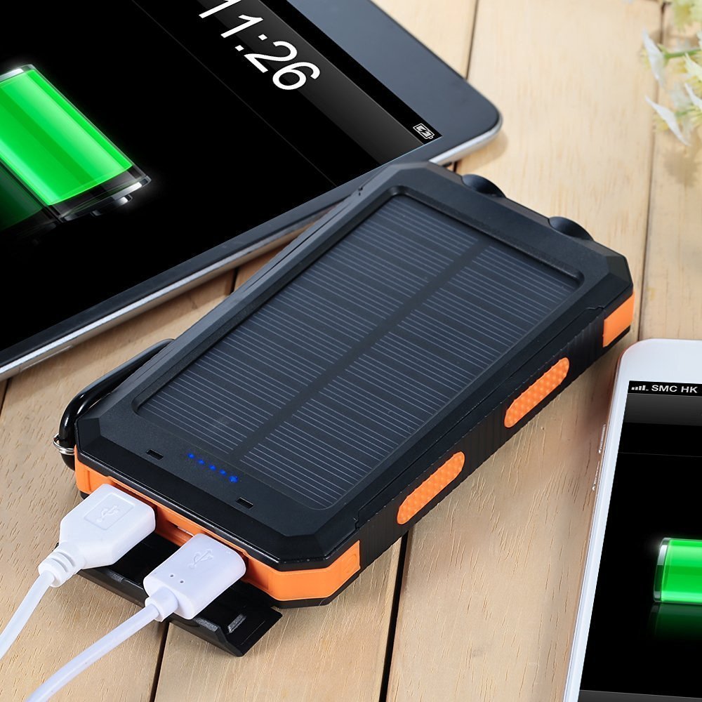 Waterproof Outdoor Solar Battery 8000mah 10000mah Portable Solar Power Bank Solar Panel Portable Charger
