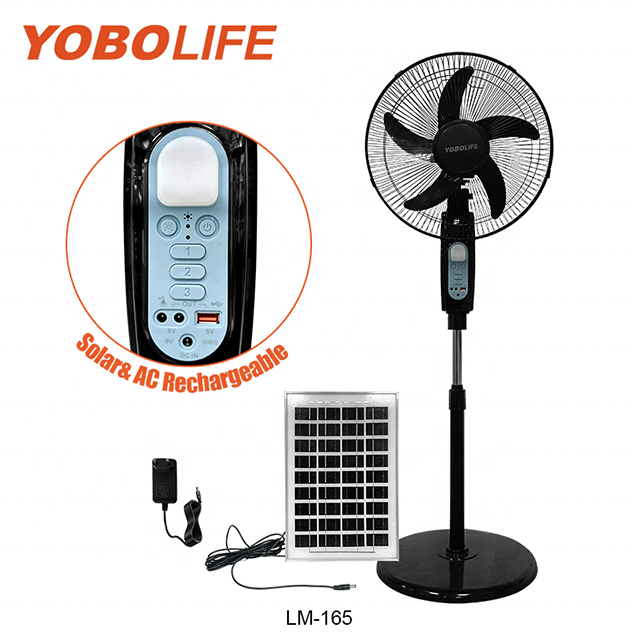 16 Inch Solar Rechargeable Fan USB Charge Solar Charger Solar Fan Home Use Solar Fan With Solar Panel And battery