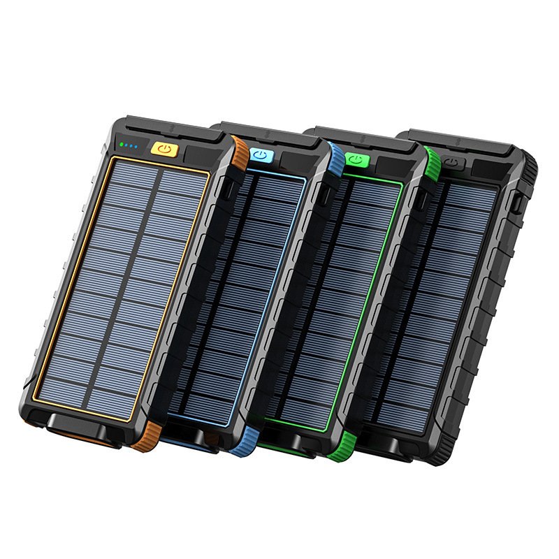 2024 QSF Custom Solar Panel Powerbank Portable Solar Charger 20000mAh 10000mAh Solar Power Banks For Cell Phone