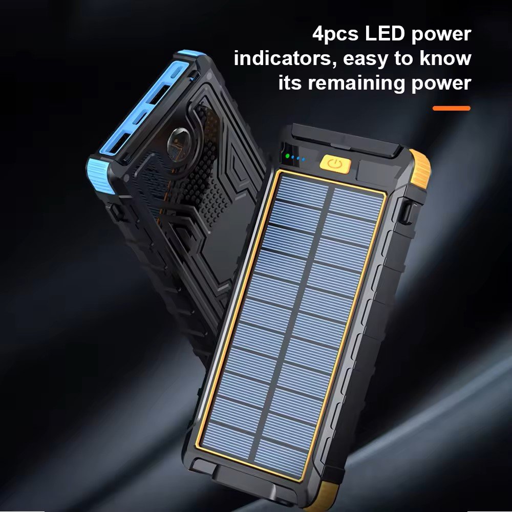 2024 QSF Custom Solar Panel Powerbank Portable Solar Charger 20000mAh 10000mAh Solar Power Banks For Cell Phone
