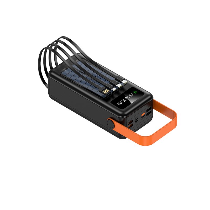 Solar Power Bank with flashlight and cables 30000mah powerbank 50000mAh Solar Charger 100000mah solar power banks for phones