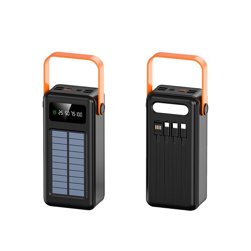 Solar Power Bank with flashlight and cables 30000mah powerbank 50000mAh Solar Charger 100000mah solar power banks for phones