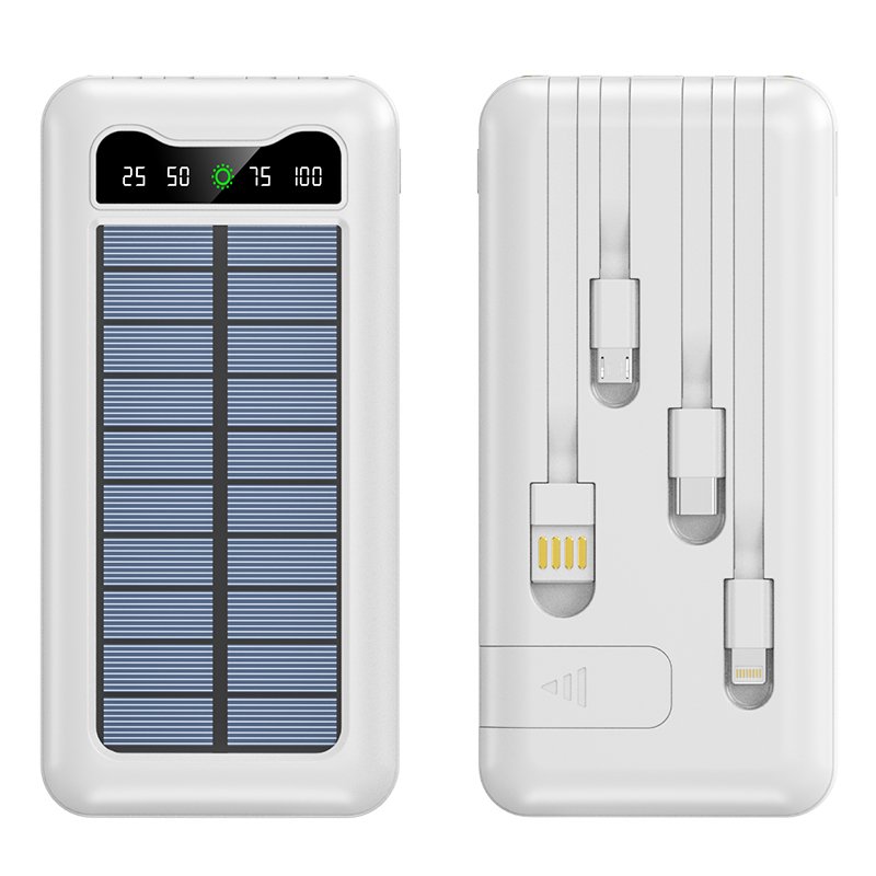 Thin Waterproof Portable Solar Powerbank 10000mah Charger Power Bank 10000mah Flash Light Solar Power Banks Charger With Stand