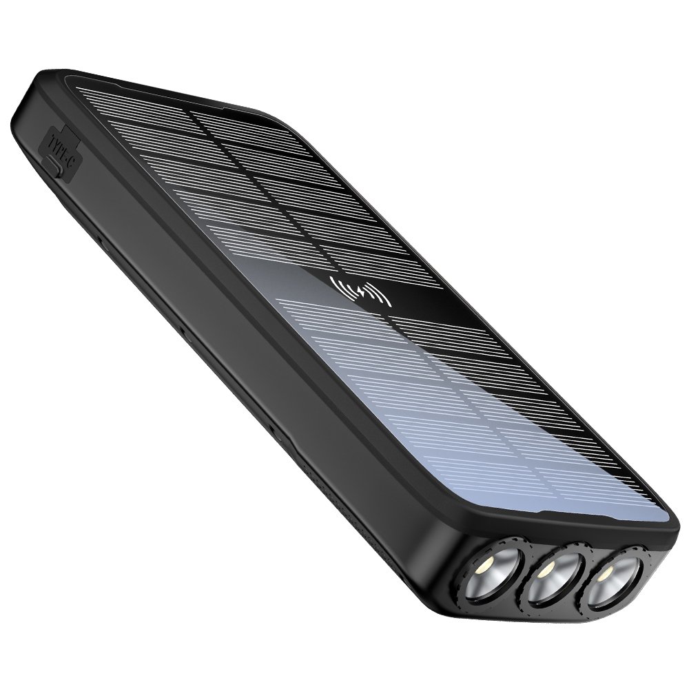 New Product Ideas 2024 Electronics OEM 38800mAh Built-In Type C Cable Large Capacity Portable Wireless Solar Power Bank 20000mAh