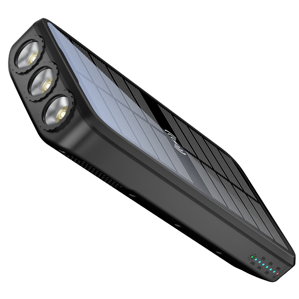 New Product Ideas 2024 Electronics OEM 38800mAh Built-In Type C Cable Large Capacity Portable Wireless Solar Power Bank 20000mAh
