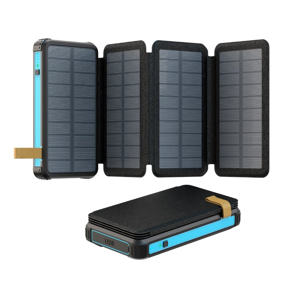 Fast Charging Usb Type C Portable Mobile Phone Battery Pack Charger Powerbank Station 20000mah Folding Solar Panels Power Bank