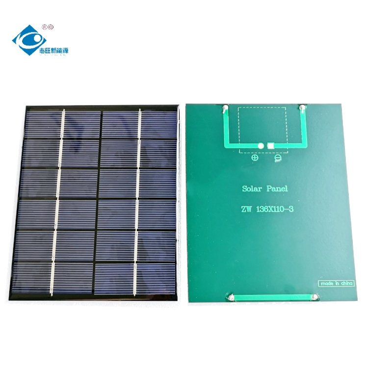 Mini Epoxy Resin Solar Panel Charger ZW-136110-6V Lightweight Silicon Solar Module 2.1W Epoxy Resin Solar Panel 6V