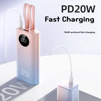 2024 winning product 10000mah pd20w charging quick charge transparent powerbank 22.5W PD20w super fast charging new design