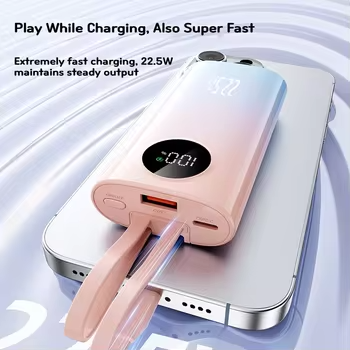 2024 winning product 10000mah pd20w charging quick charge transparent powerbank 22.5W PD20w super fast charging new design