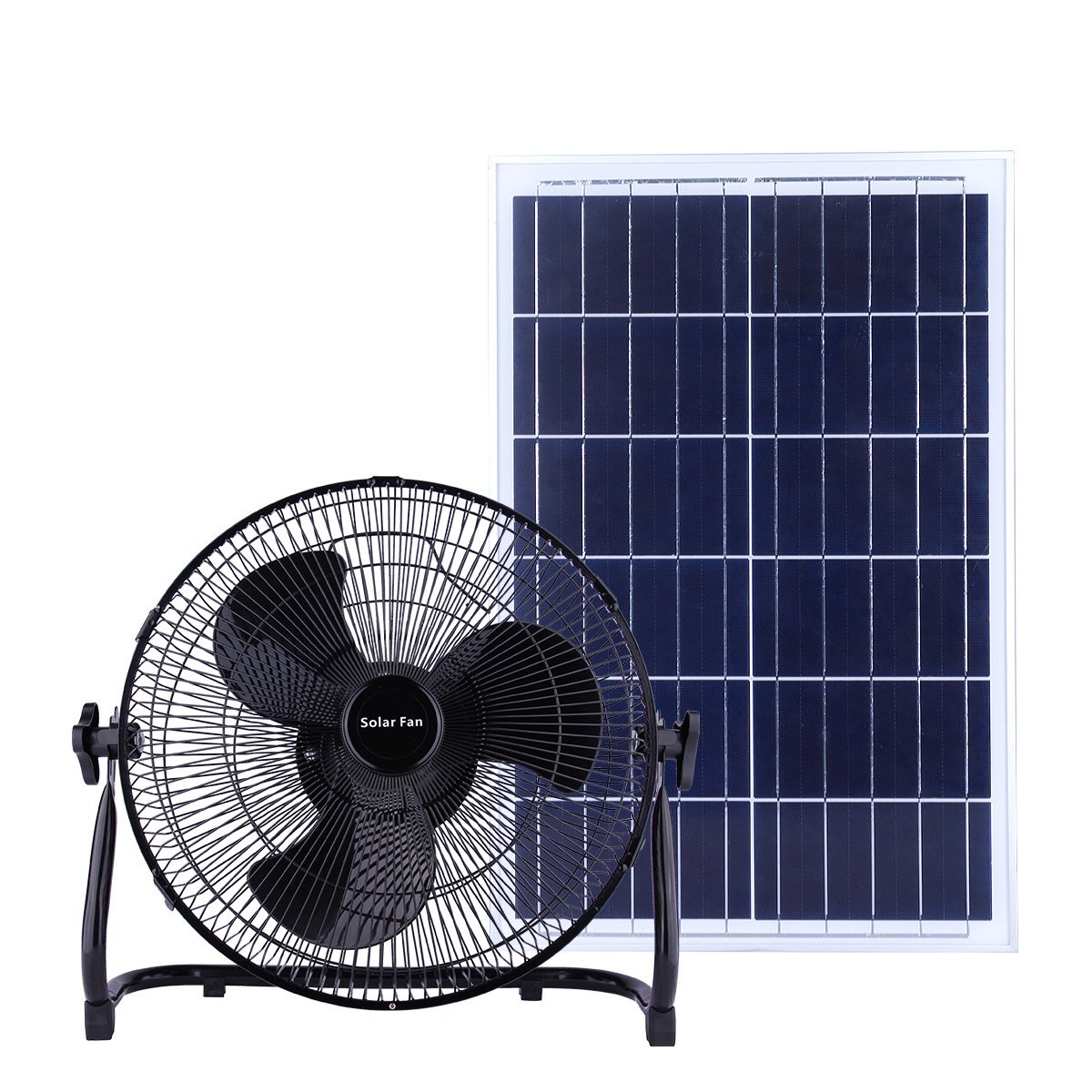 Omsen Factory 18 Inch High Efficiency Height Adjustable Outdoor Solar Fans Home Wide Angle with Battery 50W solar panel