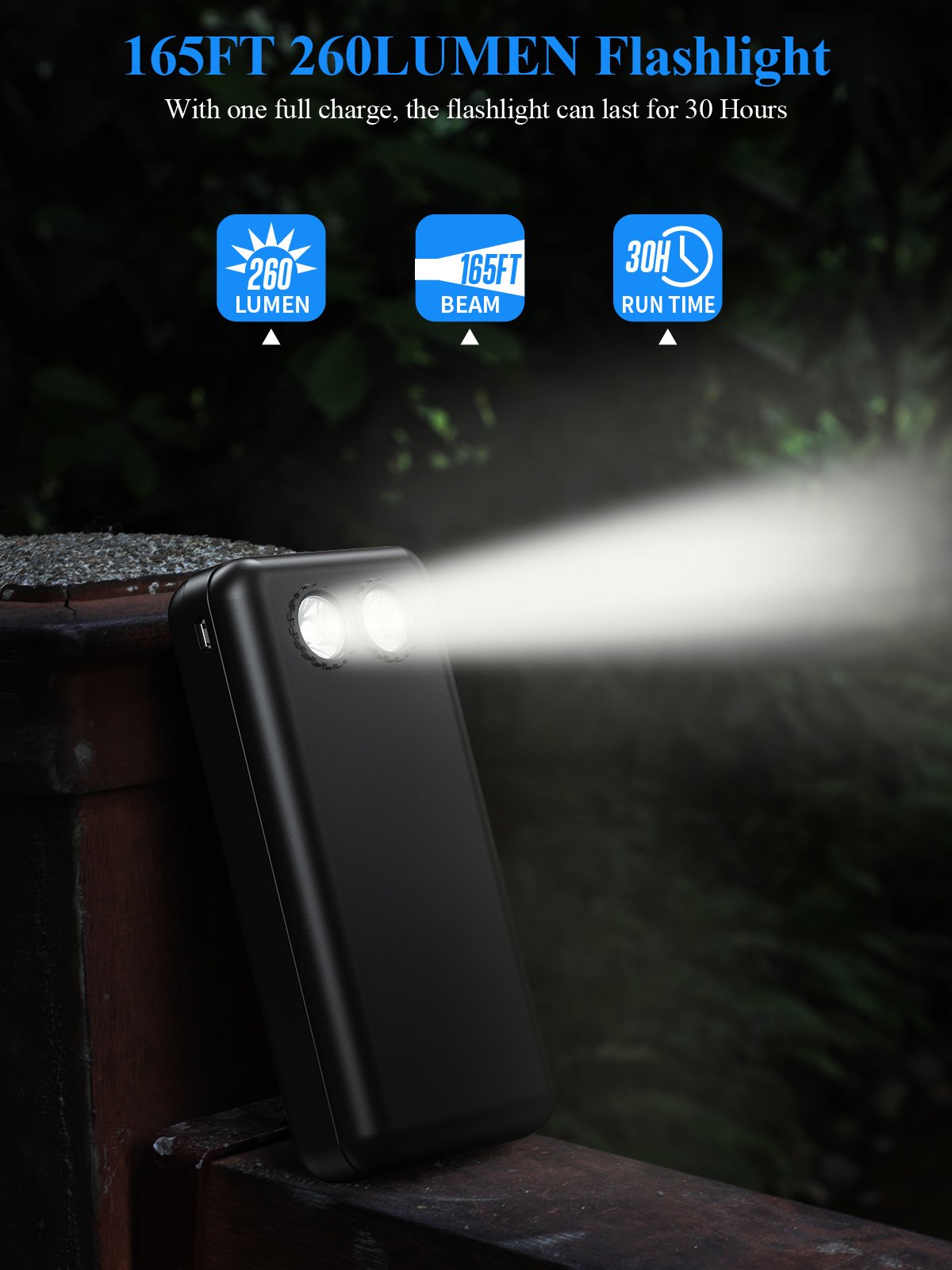 New 2024 Products Mobile Battery 20000mAh Large Capacity Portable Built-In LED Flashlight Outdoor Waterproof Solar Power Bank