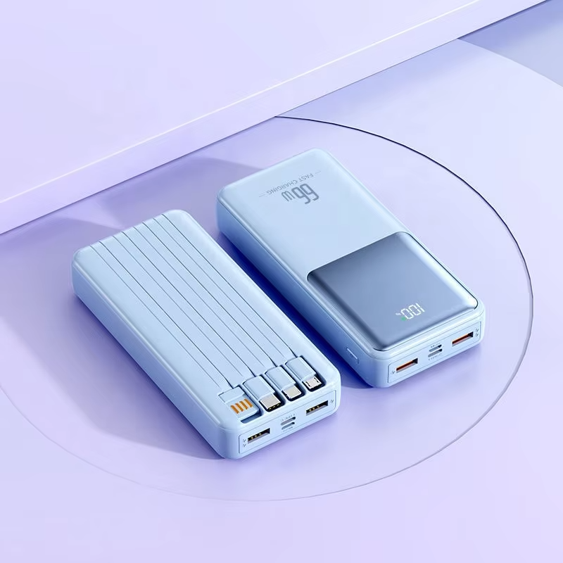 Portable Charger with Built-in Cables, 10000mAh 20000mAh Power Bank for iPhone, Slim Fast Charge USB C Battery Pack 22.5w pd20W