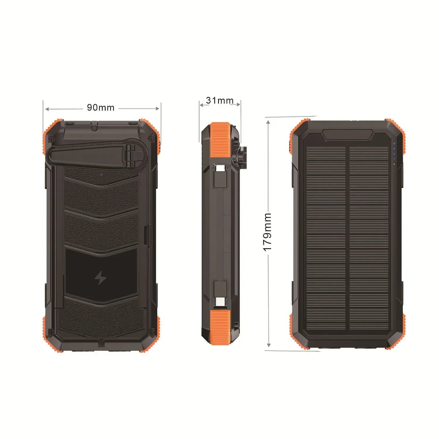High Capacity Energy Solar Wireless Fast Charger With Cigarette Lighting For Outdoor Newest 20000mAh 3 Folding Solar Power Banks