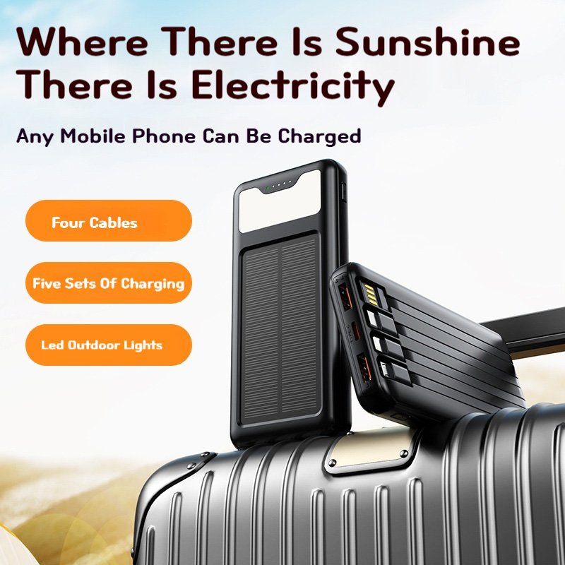 Solar 10000mah Power Bank Pour Telephone Portable Outdoor Emergency Solaire Charging Rugged Power Station