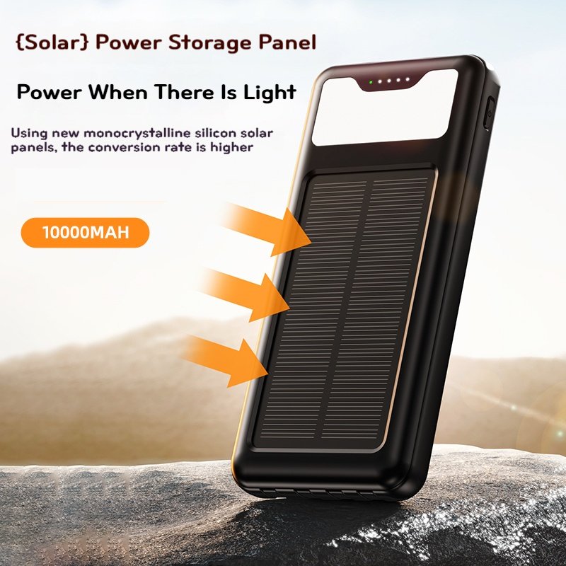 Solar 10000mah Power Bank Pour Telephone Portable Outdoor Emergency Solaire Charging Rugged Power Station