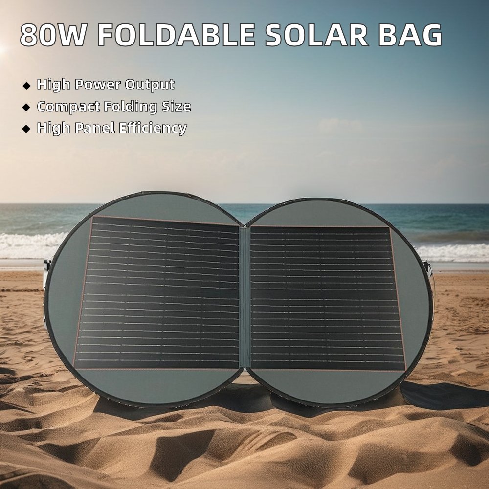 Best Selling Customize Portable 80W Foldable Solar Panel Charger Handbag Folding Solar Bag For Cars Camping