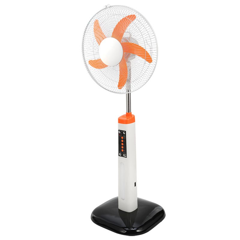 2023 New arrival 16 inches Brushless motor Solar rechargeable fan with led night light and solar panel charger