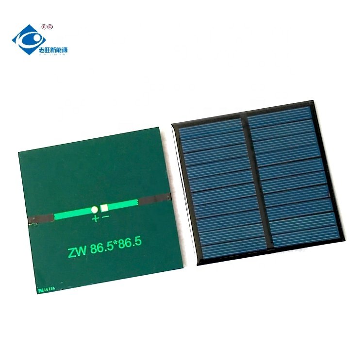 ZW-865865-5V Epoxy Resin Solar Panel 5V Poly 0.98W Lightweight Solar Panels Charger 190mA Customized Solar Panel