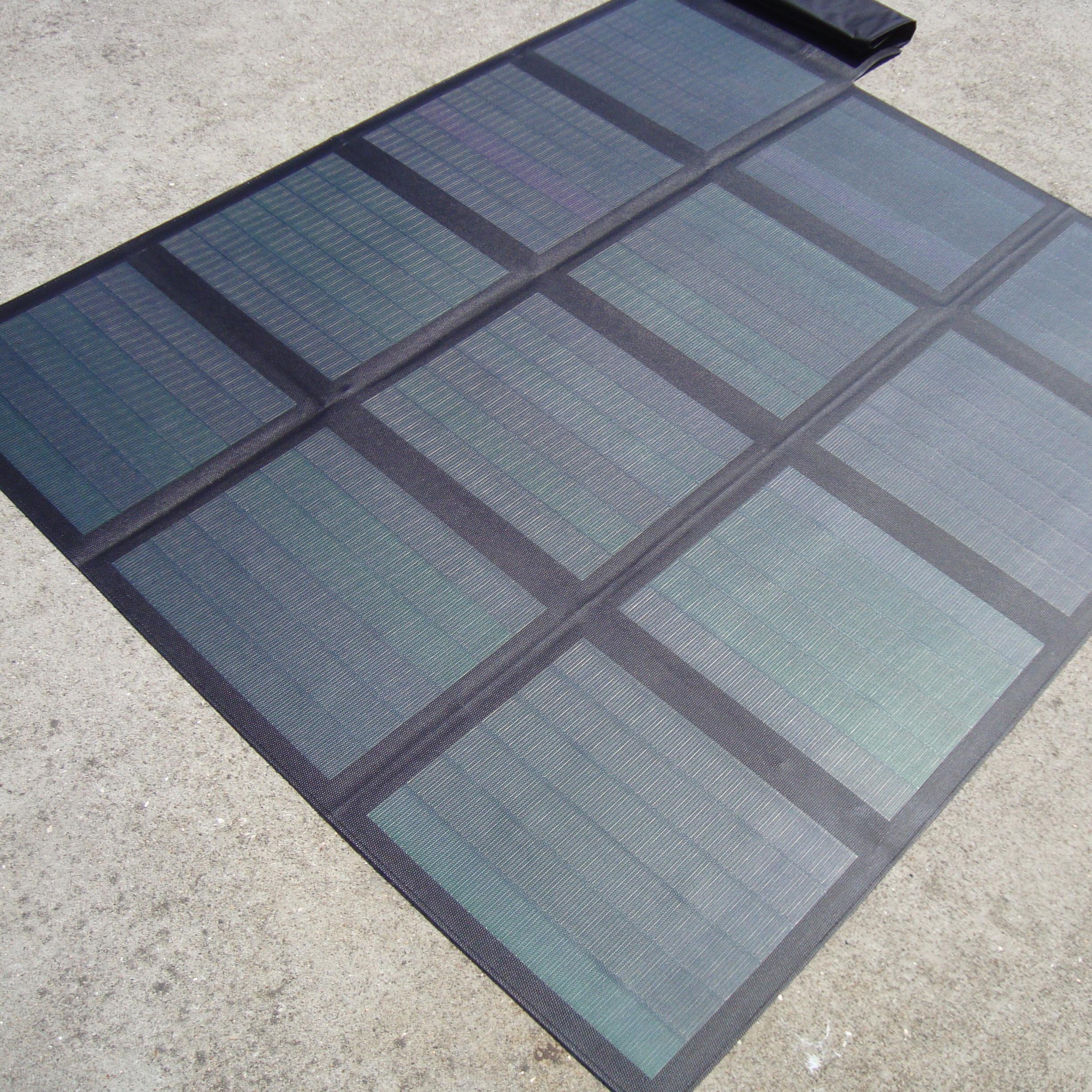 Portable solar charger panel for dome tents, camper trailer, RV battery accumulator