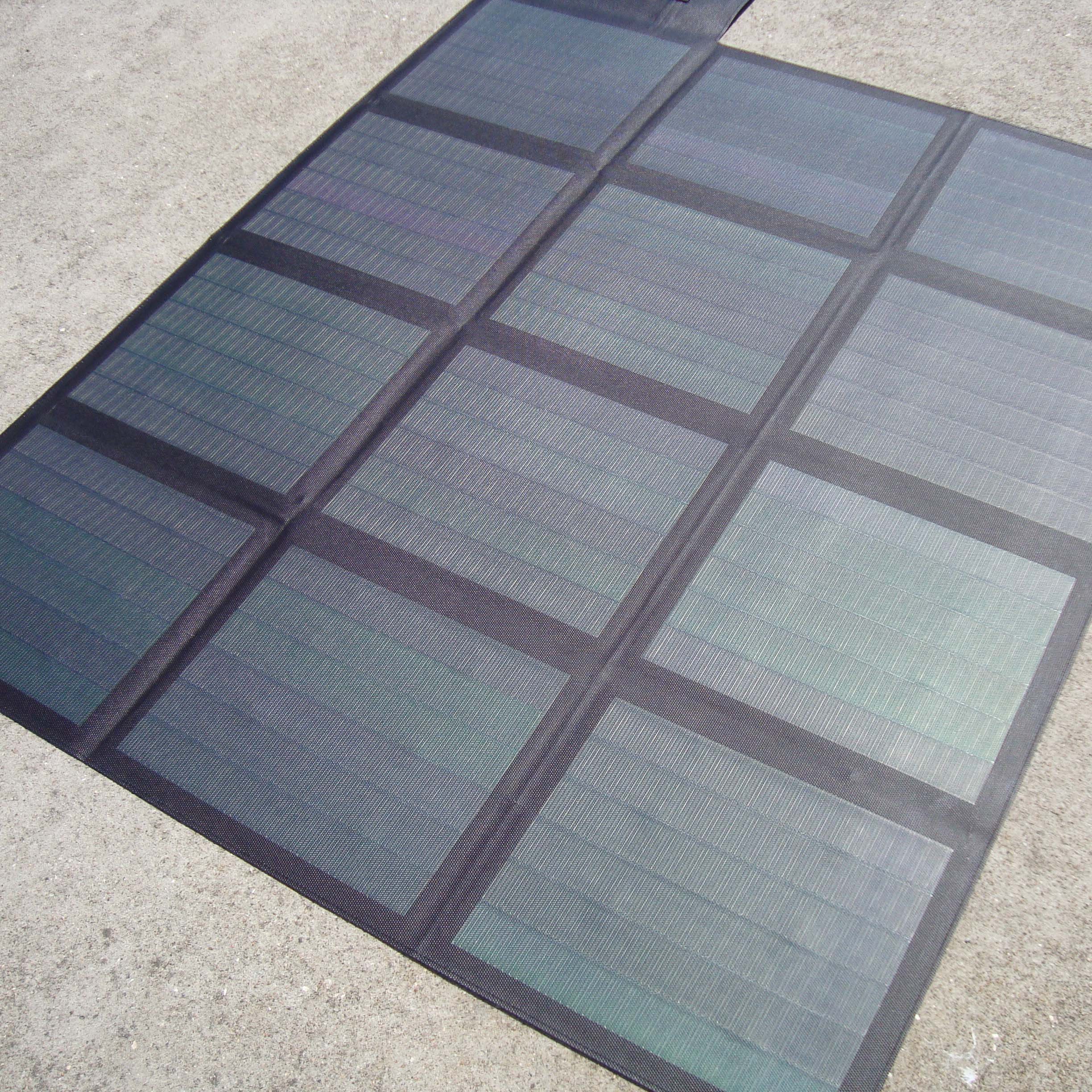 Portable solar charger panel for dome tents, camper trailer, RV battery accumulator