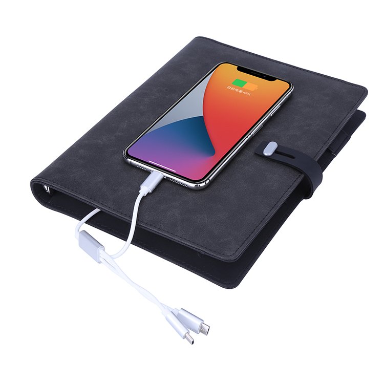 Multifunctional Usb charger Power Bank Diary Notebook Multi-function Wireless Charging Notebook Power Bank With Led Lamp