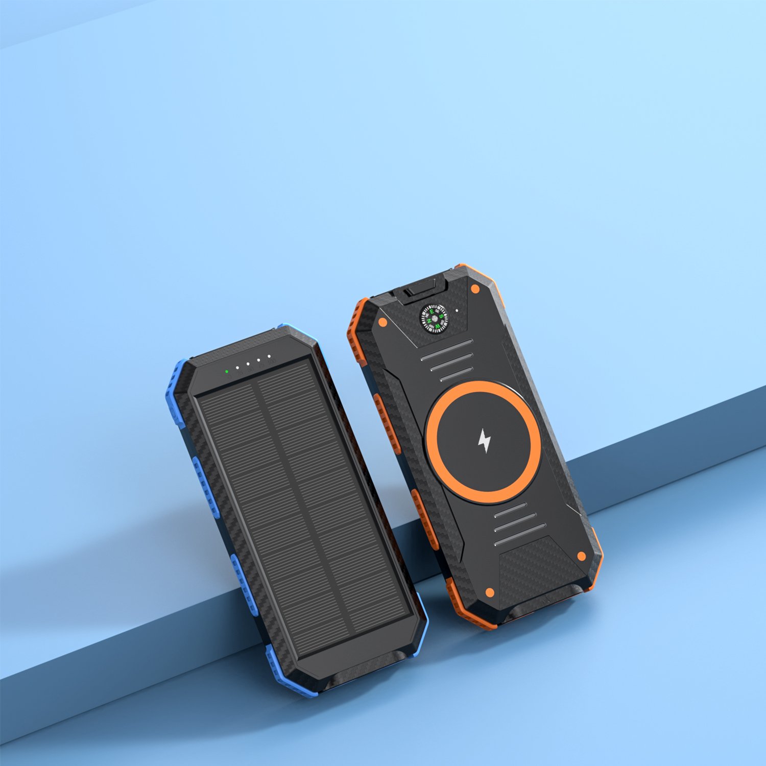 Cheap 0utdoor Solar Power Bank Water Resistant Portable Dual USB Wireless Charger 10000mah Powerbank