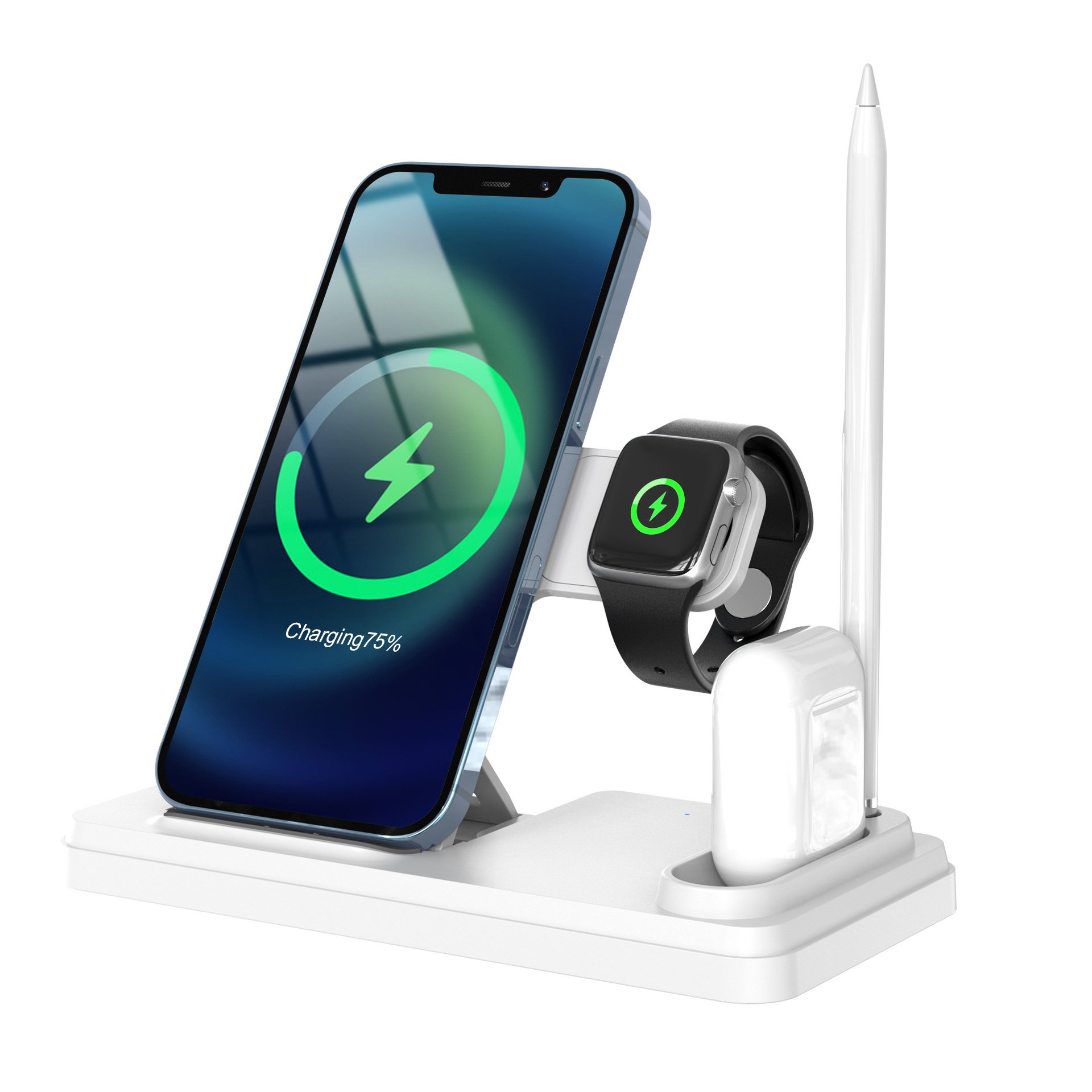 TKT Safe 4 in 1 & 3 in 1 Fast Charging Qi Wireless Charger Station 15W Smart USB Port for iPhone AirPods iWatch Apple Pencil