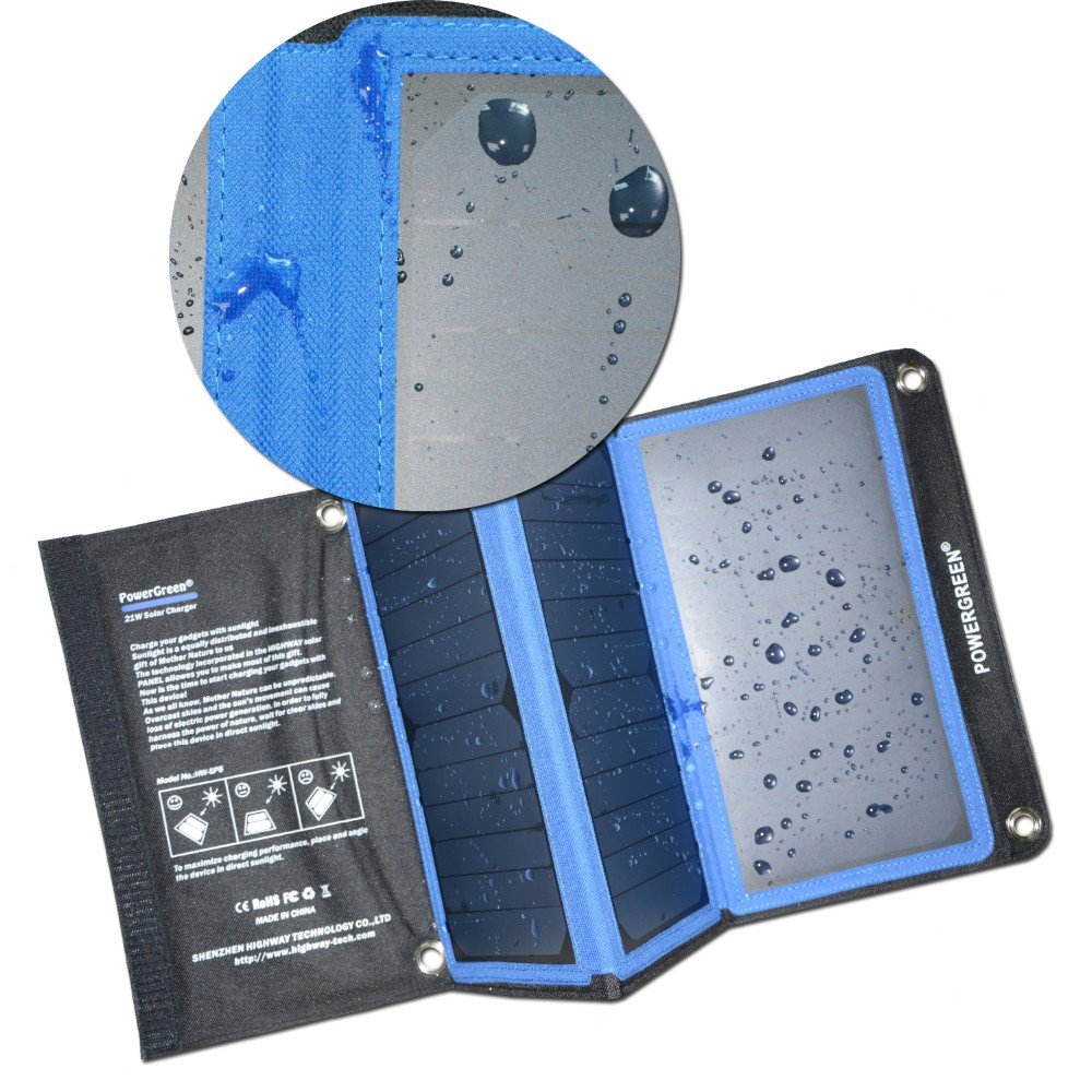 Fast Charging Foldable Mono Solar Panel PowerGreen Solar Portable Charger 5V 2A Solar Cell Charger Panel 21W For Traveling