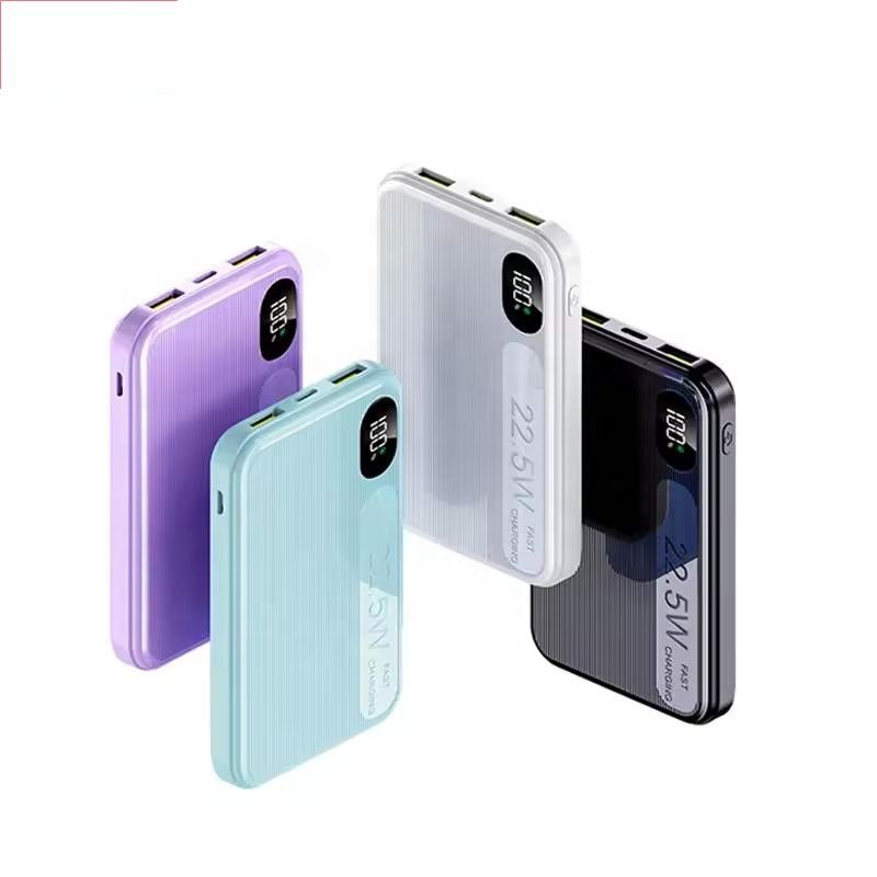 PD22.5W Digital Display Fast Charging Power Bank Ultra Slim Powerbanks Dual USB Mini Power Bank 10000mah Super Fast Charging
