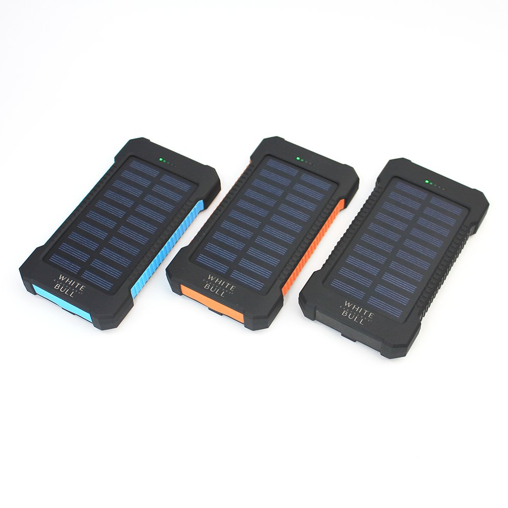 Ultra-Slim Dual USB Ports Solar Power Bank Charger Waterproof Li-Polymer Battery MAH Smart CE Certified Micro Portable Plastic