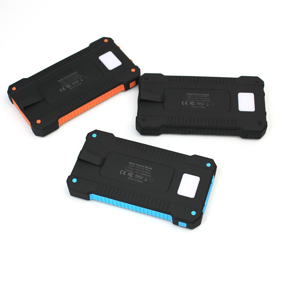 Ultra-Slim Dual USB Ports Solar Power Bank Charger Waterproof Li-Polymer Battery MAH Smart CE Certified Micro Portable Plastic