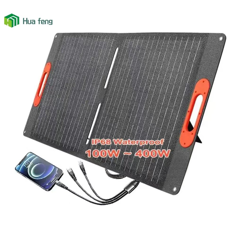 Waterproof ETFE portable solar generator 100W 200W foldable solar energy panel Mono PERC solar cells for Outdoor Camping