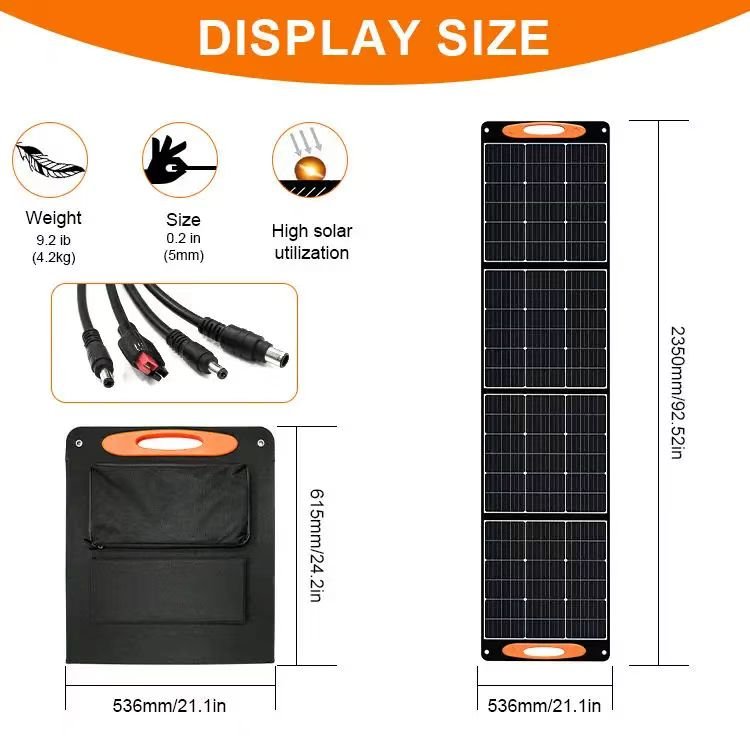 Waterproof ETFE portable solar generator 100W 200W foldable solar energy panel Mono PERC solar cells for Outdoor Camping
