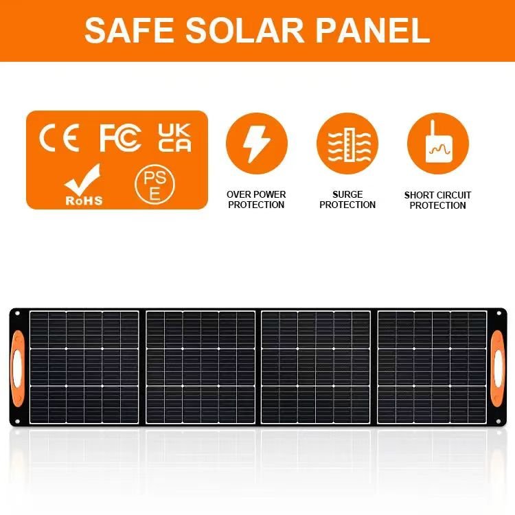 Waterproof ETFE portable solar generator 100W 200W foldable solar energy panel Mono PERC solar cells for Outdoor Camping