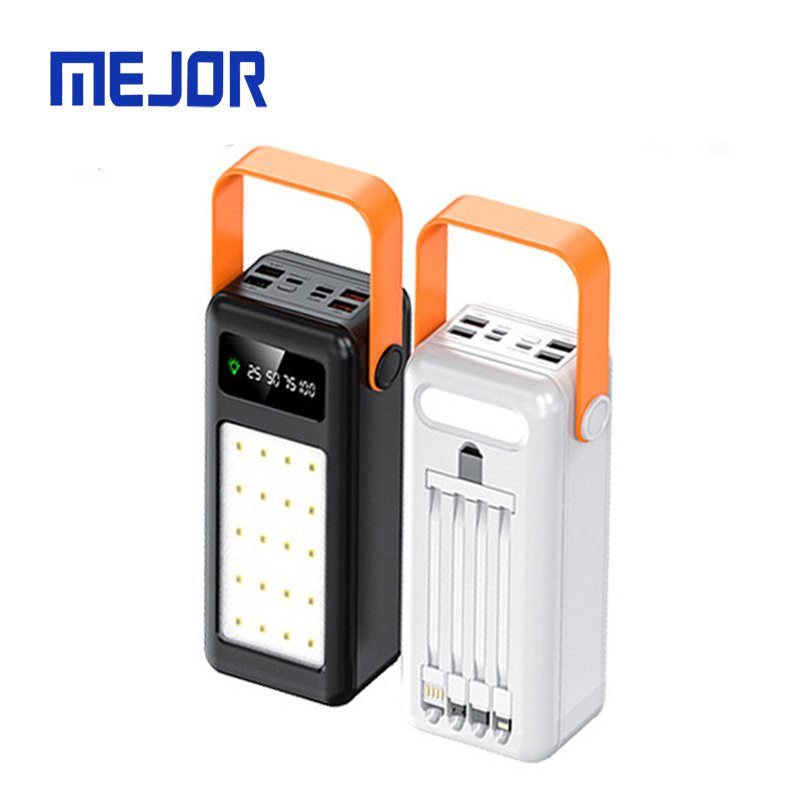 Outdoor portable powerbank 50000mah station LED Lamp 4 USB type C fast charger smart power bank Camping