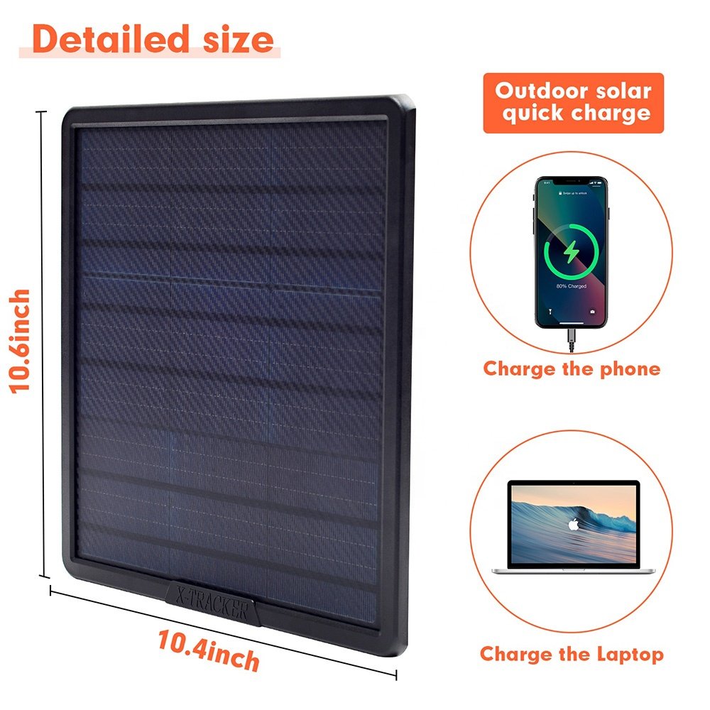 Outdoor solar panel 12V 10W 5V solar panel charger usb port with battery 25000MAh for wild security cctv hunting trail camera