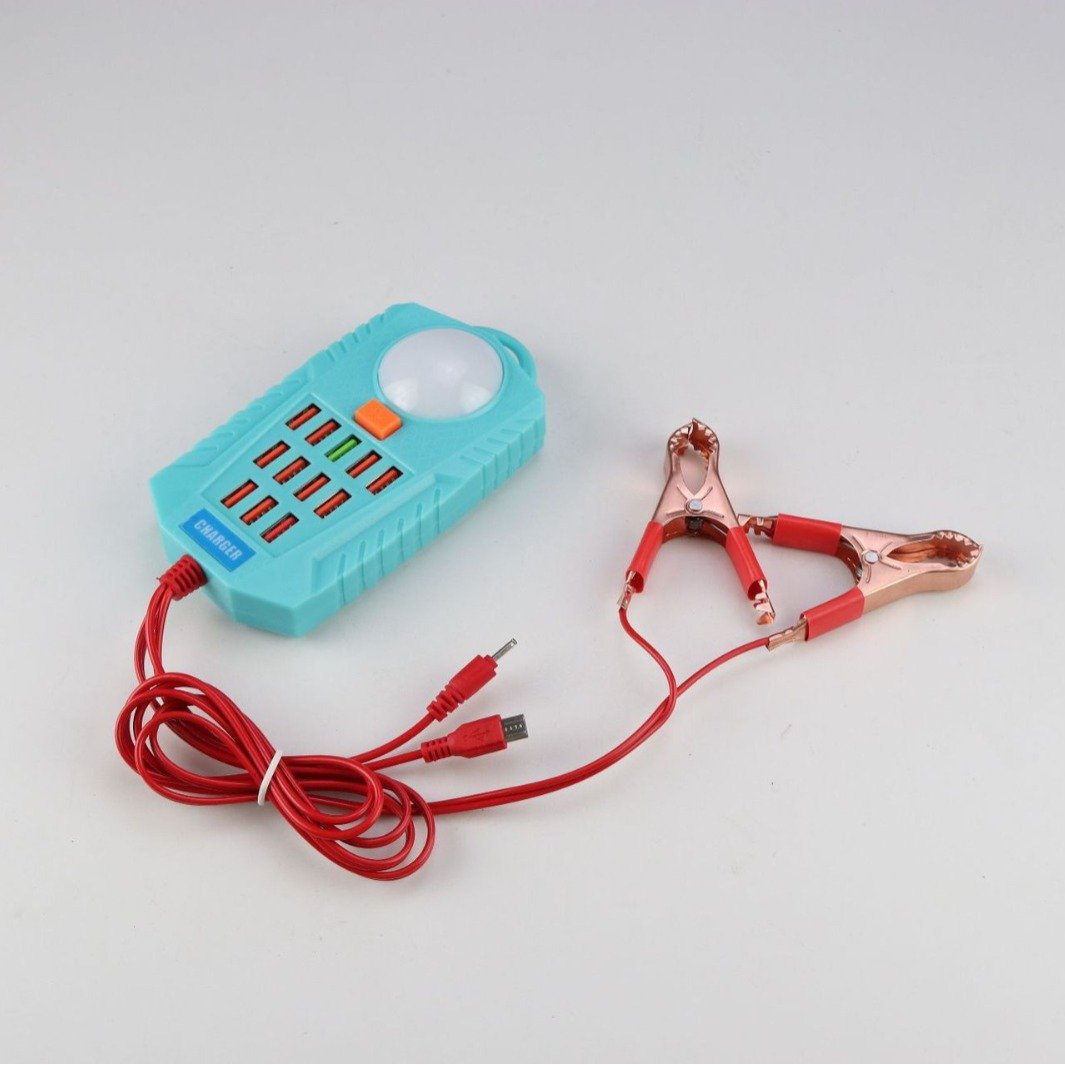 JLT-C004 professional DC12V mobile phone charger 5in1 Micro-C charged with led light DC Charger 1000mah 2400mah fast charging