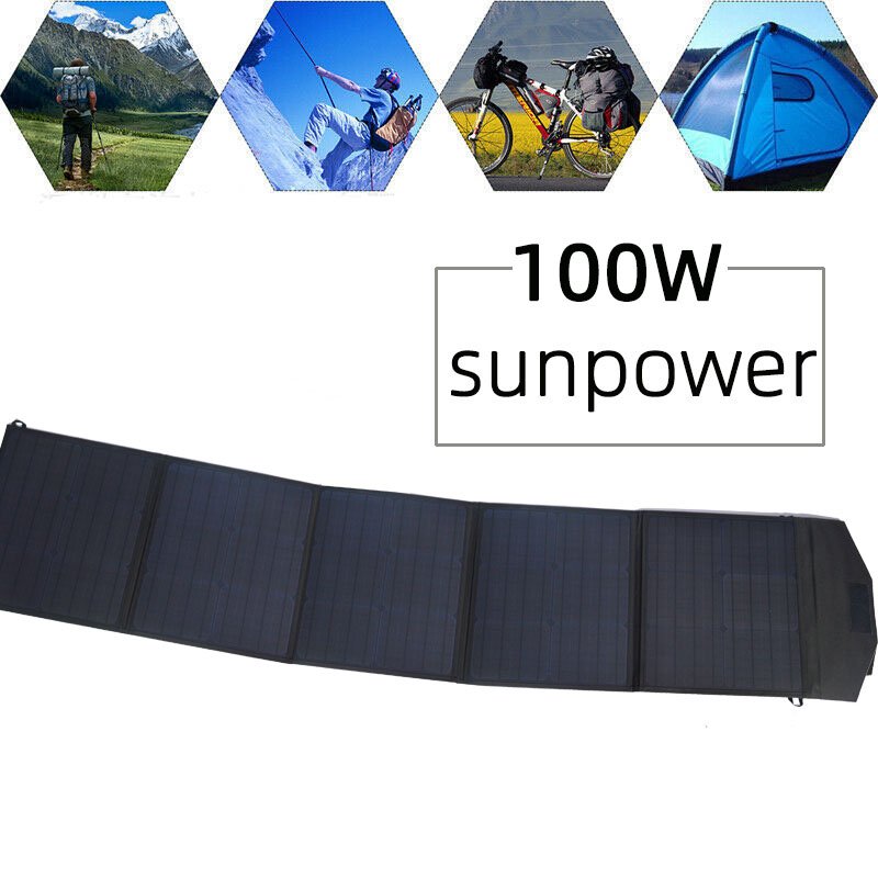 Camping Charge Charger Powered Panel Battery Cellphone Laptop Portable Foldable 60W 80W Solar Charger With Power Bank